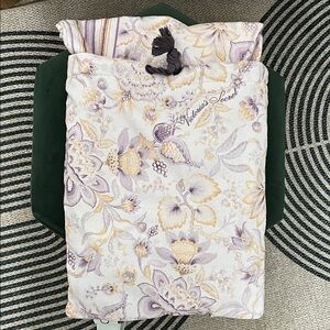 Victoria's Secret Floral Throw - Purple and Cream